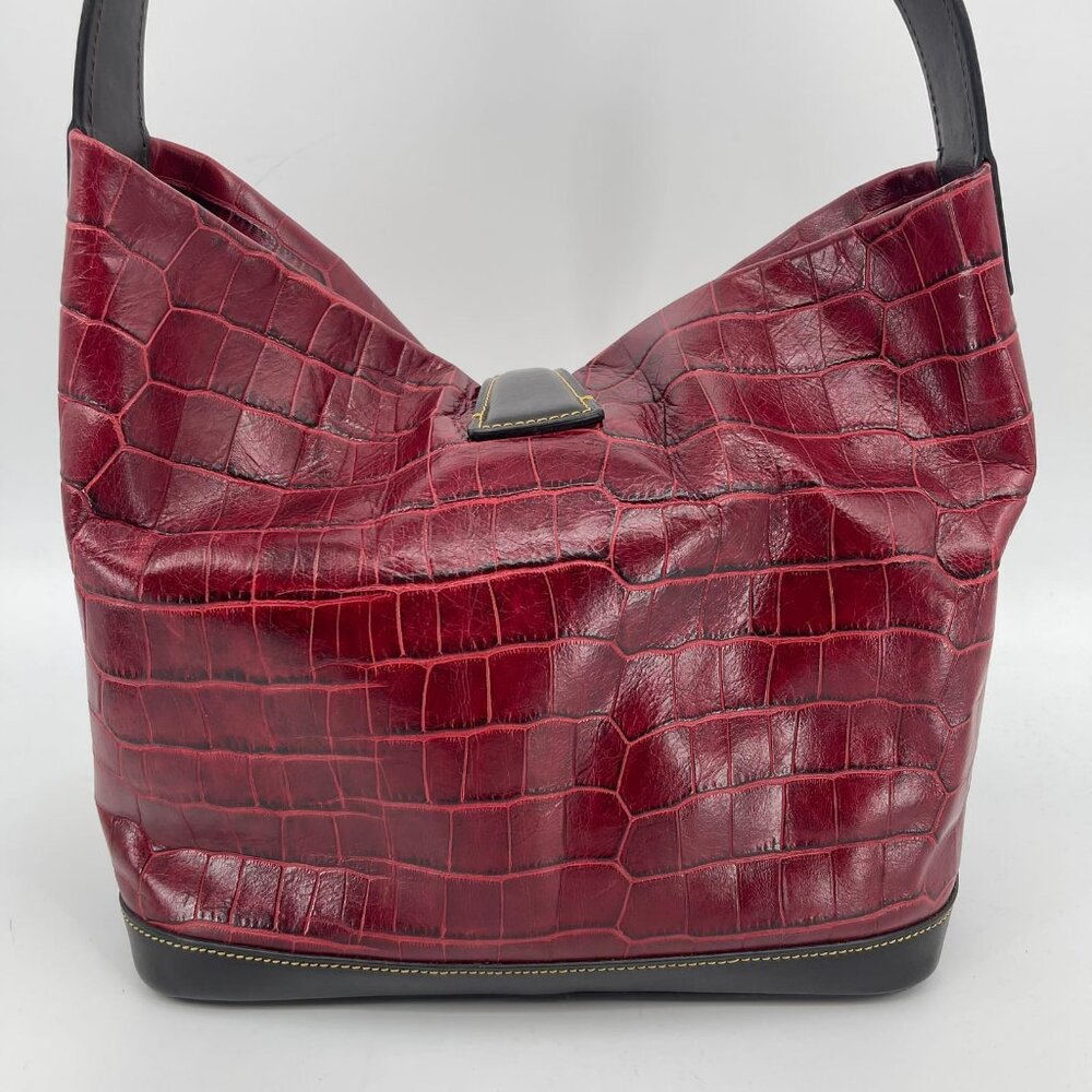 Dooney & Bourke Red Leather Large Shoulder Bag | … - image 4